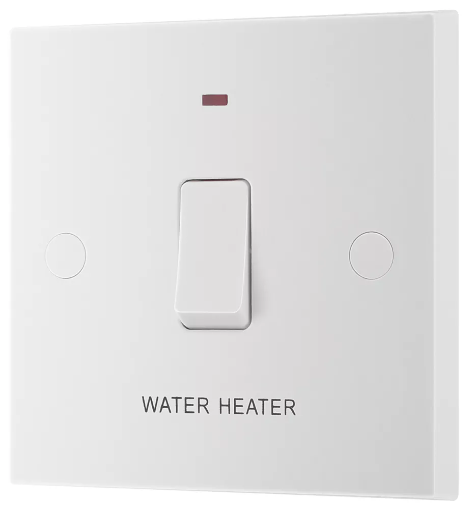 British General 900 Series 20A 1-Gang DP 'Water Heater' Printed Switch White With LED 3 British General 900 Series 20A 1-Gang DP 'Water Heater' Printed Switch White With LED