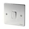 Schneider Electric Ultimate Low Profile 16AX 1-Gang Intermediate Switch Polished Chrome With White Inserts -British General Shop 4546J P
