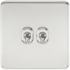 Knightsbridge SF2TOGPC 10AX 2-Gang 2-Way Light Switch Polished Chrome -British General Shop 456TY P