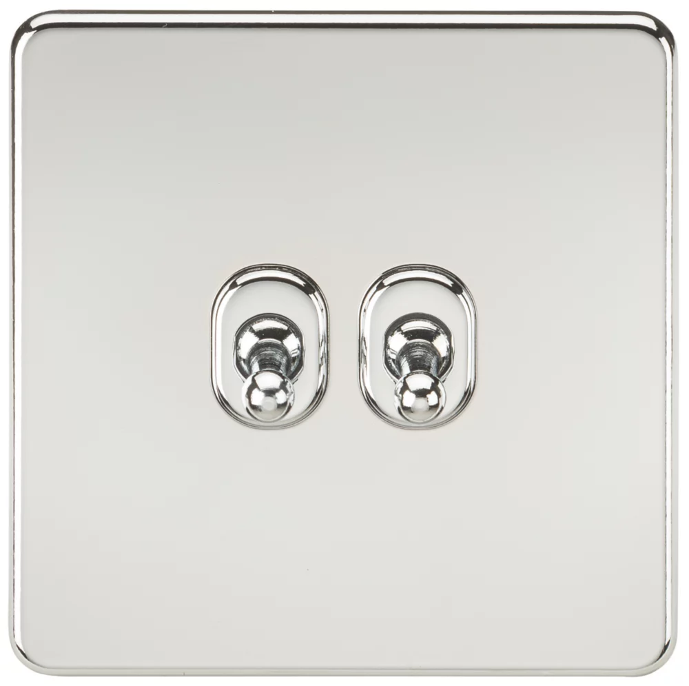 Knightsbridge SF2TOGPC 10AX 2-Gang 2-Way Light Switch Polished Chrome 3 Knightsbridge SF2TOGPC 10AX 2-Gang 2-Way Light Switch Polished Chrome