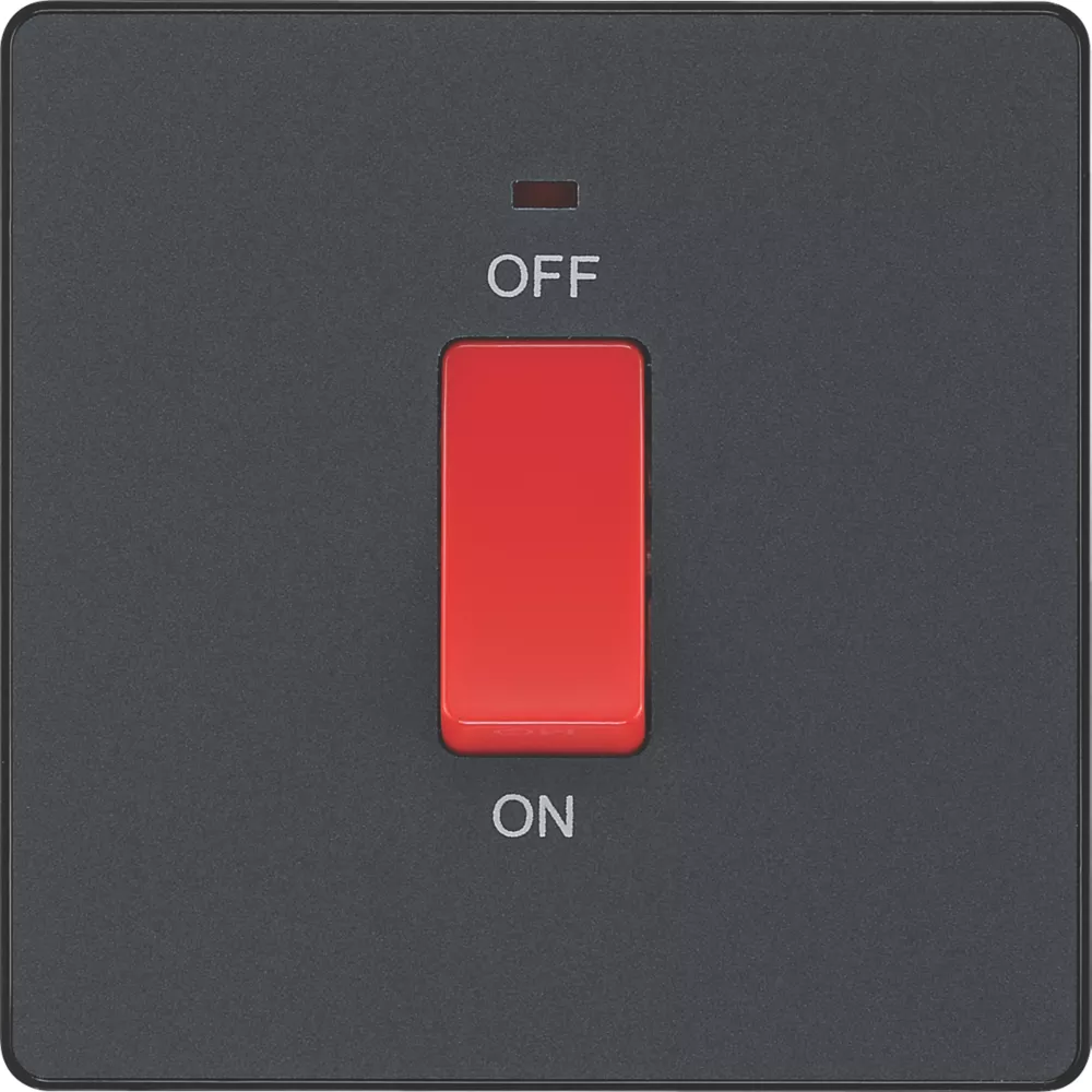 British General Evolve 45A 1-Gang 2-Pole Cooker Switch Grey With LED With Black Inserts 5 British General Evolve 45A 1-Gang 2-Pole Cooker Switch Grey With LED With Black Inserts - Image 3