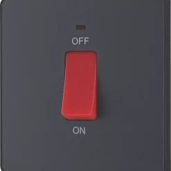 British General Evolve 45A 1-Gang 2-Pole Cooker Switch Grey With LED With Black Inserts 12 British General Evolve 45A 1-Gang 2-Pole Cooker Switch Grey With LED With Black Inserts -British General Shop 458PY A3