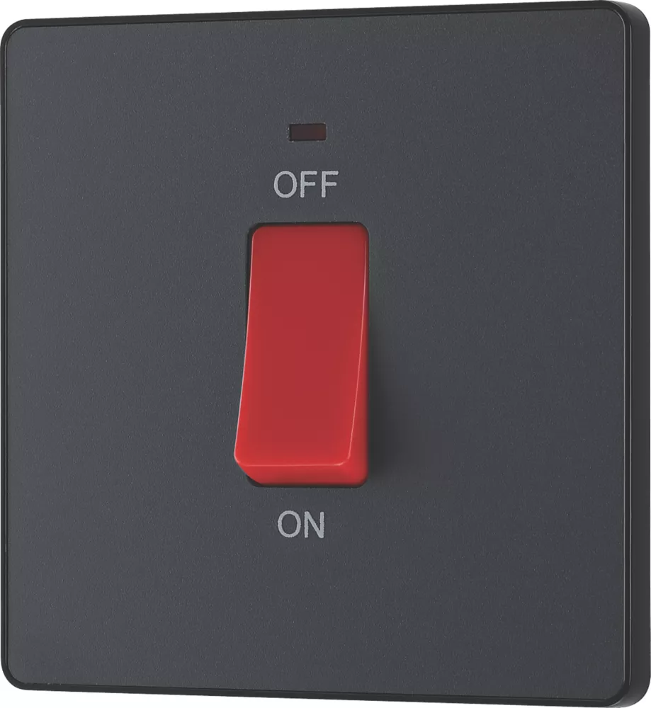 British General Evolve 45A 1-Gang 2-Pole Cooker Switch Grey With LED With Black Inserts 6 British General Evolve 45A 1-Gang 2-Pole Cooker Switch Grey With LED With Black Inserts - Image 4