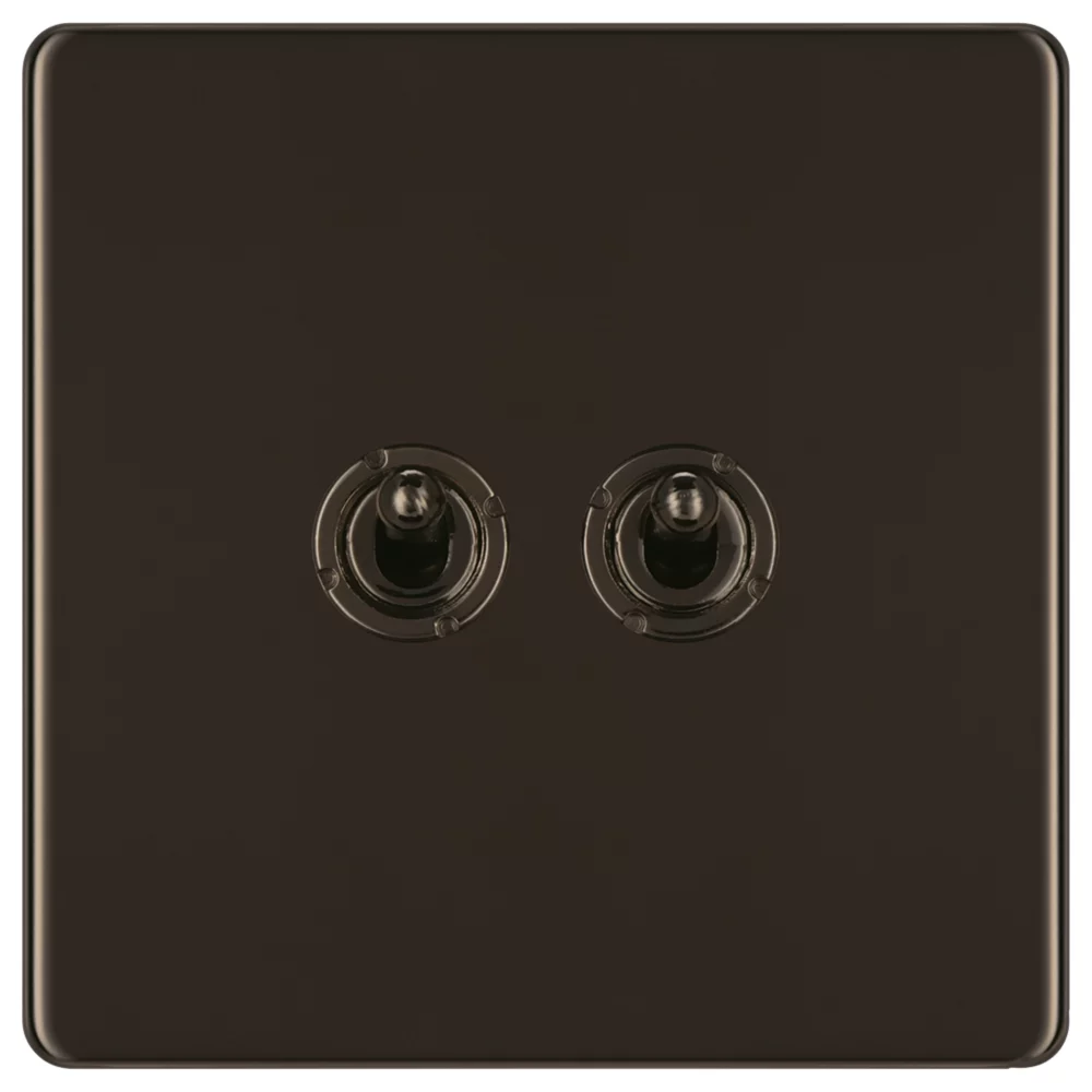 LAP 20A 16AX 2-Gang 2-Way Toggle Switch Black Nickel 4 LAP 20A 16AX 2-Gang 2-Way Toggle Switch Black Nickel - Image 2