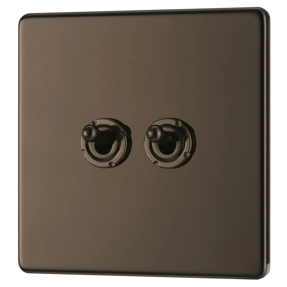 LAP 20A 16AX 2-Gang 2-Way Toggle Switch Black Nickel 3 LAP 20A 16AX 2-Gang 2-Way Toggle Switch Black Nickel