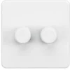 Knightsbridge SF2182MW 2-Gang 2-Way LED Dimmer Switch Matt White 2 Knightsbridge SF2182MW 2-Gang 2-Way LED Dimmer Switch Matt White -British General Shop 460TY P
