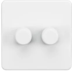 Knightsbridge SF2182MW 2-Gang 2-Way LED Dimmer Switch Matt White