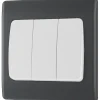 British General Part M 20A 16AX 3-Gang 2-Way Light Switch Charcoal -British General Shop 462XF P