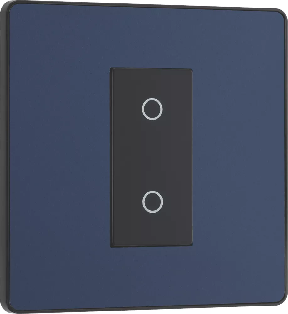 British General Evolve 1-Gang 2-Way LED Single Secondary Trailing Edge Touch Dimmer Switch Blue With Black Inserts 4 British General Evolve 1-Gang 2-Way LED Single Secondary Trailing Edge Touch Dimmer Switch Blue With Black Inserts - Image 2