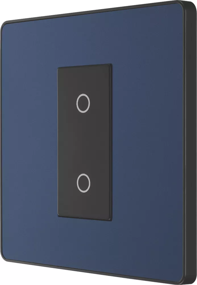 British General Evolve 1-Gang 2-Way LED Single Secondary Trailing Edge Touch Dimmer Switch Blue With Black Inserts 3 British General Evolve 1-Gang 2-Way LED Single Secondary Trailing Edge Touch Dimmer Switch Blue With Black Inserts