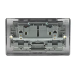British General Nexus Metal 13A 2-Gang DP Switched Plug Socket Antique Brass With Black Inserts -British General Shop 46623 A4