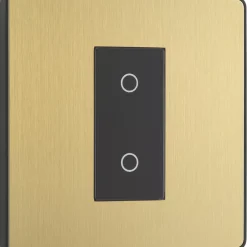 British General Evolve 1-Gang 2-Way LED Single Secondary Trailing Edge Touch Dimmer Switch Satin Brass With Black Inserts -British General Shop 466PY A1