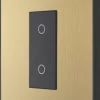 British General Evolve 1-Gang 2-Way LED Single Secondary Trailing Edge Touch Dimmer Switch Satin Brass With Black Inserts -British General Shop 466PY P