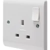 Crabtree Instinct 13A 1-Gang SP Switched Socket White 2 Crabtree Instinct 13A 1-Gang SP Switched Socket White -British General Shop 469HV P