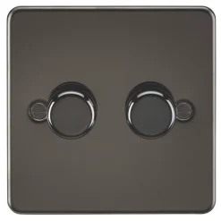 Knightsbridge FP2182GM 2-Gang 2-Way LED Dimmer Switch Gunmetal