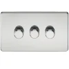 Knightsbridge SF2183PC 3-Gang 2-Way LED Dimmer Switch Polished Chrome -British General Shop 472TX P