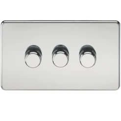 Knightsbridge SF2183PC 3-Gang 2-Way LED Dimmer Switch Polished Chrome