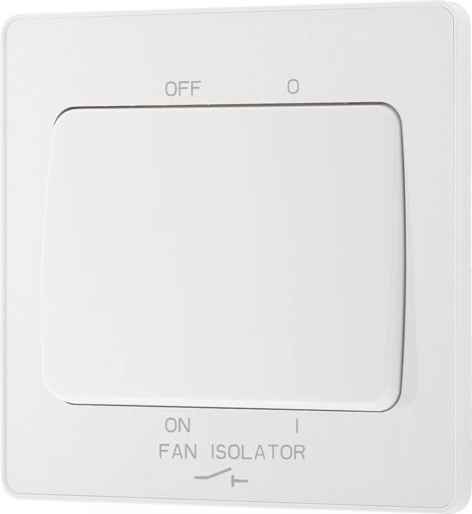 British General Evolve 10A 1-Gang 3-Pole Fan Isolator Switch Pearlescent White With White Inserts 6 British General Evolve 10A 1-Gang 3-Pole Fan Isolator Switch Pearlescent White With White Inserts - Image 4