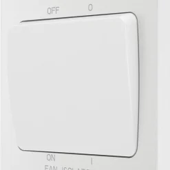 British General Evolve 10A 1-Gang 3-Pole Fan Isolator Switch Pearlescent White With White Inserts