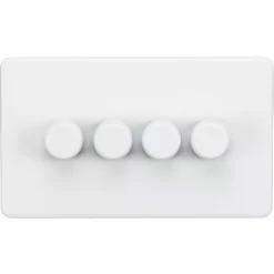 Knightsbridge SF2184MW 4-Gang 2-Way LED Dimmer Switch Matt White