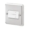 MK Contoura 10A 1-Gang 3-Pole Fan Isolator Switch Brushed Stainless Steel With White Inserts -British General Shop 477RG P
