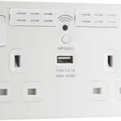 British General Evolve 13A 2-Gang SP Switched Double Socket With WiFi Extender + 2.1A 1-Outlet Type A USB Charger White With White Inserts 10 British General Evolve 13A 2-Gang SP Switched Double Socket With WiFi Extender + 2.1A 1-Outlet Type A USB Charger White With White Inserts -British General Shop 479RF A1