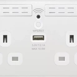British General Evolve 13A 2-Gang SP Switched Double Socket With WiFi Extender + 2.1A 1-Outlet Type A USB Charger White With White Inserts 11 British General Evolve 13A 2-Gang SP Switched Double Socket With WiFi Extender + 2.1A 1-Outlet Type A USB Charger White With White Inserts -British General Shop 479RF A2