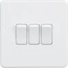 Knightsbridge SF4000MW 10AX 3-Gang 2-Way Light Switch Matt White -British General Shop 479TY P