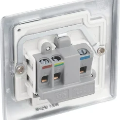 British General Nexus Metal 5A 1-Gang Unswitched Round Pin Socket Polished Chrome With White Inserts -British General Shop 479XG A2