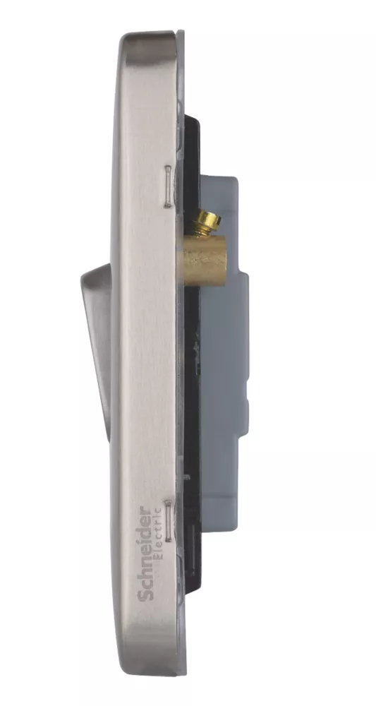 Schneider Electric Lisse Deco 10AX 2-Gang 2-Way Light Switch Brushed Stainless Steel With Black Inserts 5 Schneider Electric Lisse Deco 10AX 2-Gang 2-Way Light Switch Brushed Stainless Steel With Black Inserts - Image 3