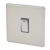 Varilight 20AX 1-Gang DP Control Switch Satin Chrome With Neon With Black Inserts -British General Shop 4811H P
