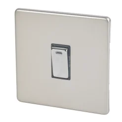 Varilight 20AX 1-Gang DP Control Switch Satin Chrome With Neon With Black Inserts