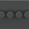 Knightsbridge SF2184AT 4-Gang 2-Way LED Dimmer Switch Anthracite -British General Shop 481TY P
