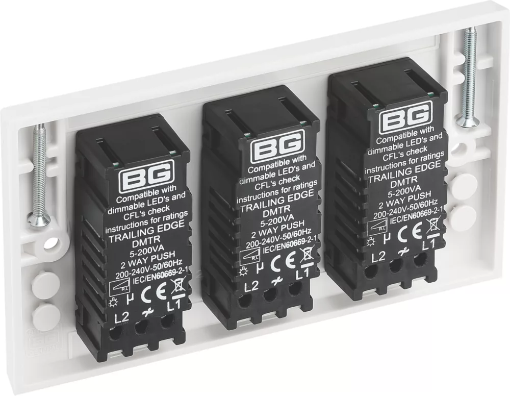 British General 3-Gang 2-Way LED Dimmer Switch White 5 British General 3-Gang 2-Way LED Dimmer Switch White - Image 3