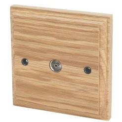 Varilight 1-Gang Coaxial TV Socket Classic Oak