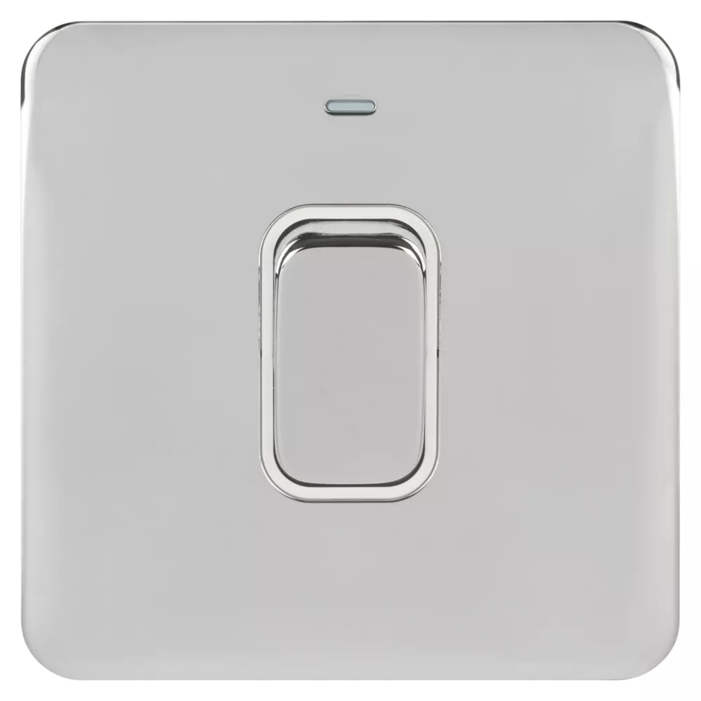 Schneider Electric Lisse Deco 50A 1-Gang DP Cooker Switch Polished Chrome With LED With White Inserts 4 Schneider Electric Lisse Deco 50A 1-Gang DP Cooker Switch Polished Chrome With LED With White Inserts - Image 2