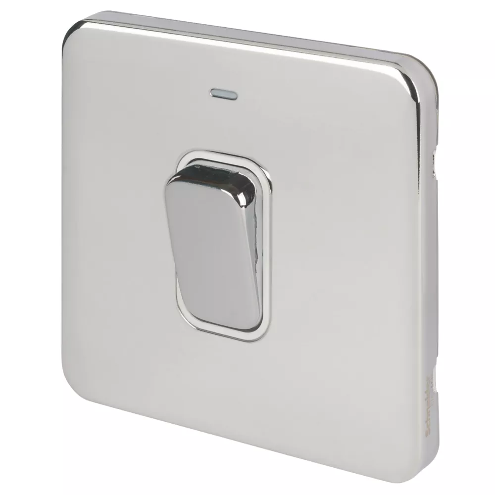 Schneider Electric Lisse Deco 50A 1-Gang DP Cooker Switch Polished Chrome With LED With White Inserts 3 Schneider Electric Lisse Deco 50A 1-Gang DP Cooker Switch Polished Chrome With LED With White Inserts