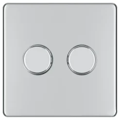 LAP 2-Gang 2-Way LED Dimmer Switch Polished Chrome 7 LAP 2-Gang 2-Way LED Dimmer Switch Polished Chrome -British General Shop 483KJ A1