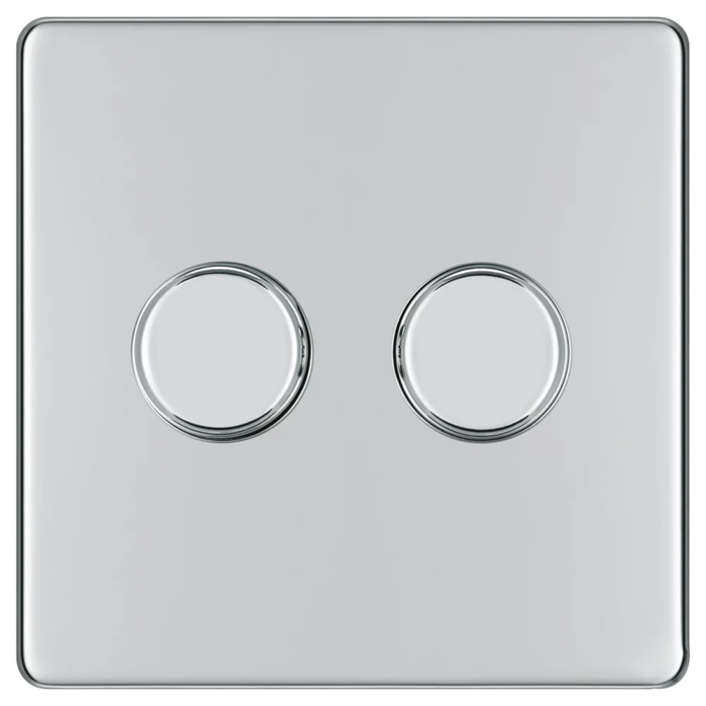 LAP 2-Gang 2-Way LED Dimmer Switch Polished Chrome 4 LAP 2-Gang 2-Way LED Dimmer Switch Polished Chrome - Image 2