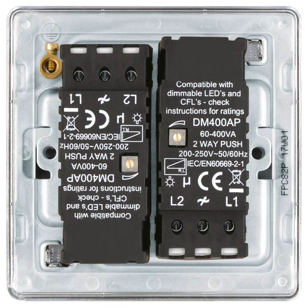 LAP 2-Gang 2-Way LED Dimmer Switch Polished Chrome 6 LAP 2-Gang 2-Way LED Dimmer Switch Polished Chrome - Image 4
