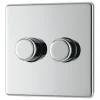 LAP 2-Gang 2-Way LED Dimmer Switch Polished Chrome 2 LAP 2-Gang 2-Way LED Dimmer Switch Polished Chrome -British General Shop 483KJ P