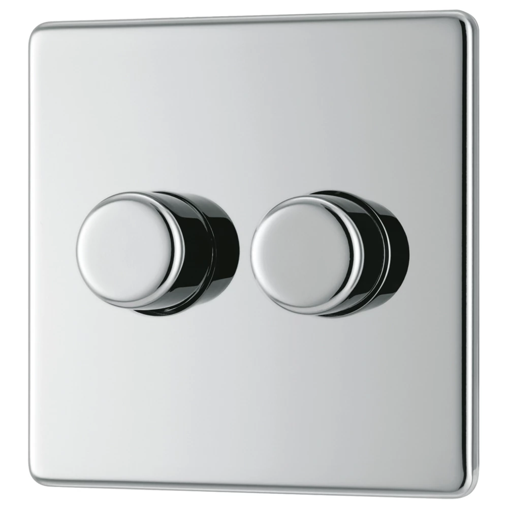 LAP 2-Gang 2-Way LED Dimmer Switch Polished Chrome 3 LAP 2-Gang 2-Way LED Dimmer Switch Polished Chrome