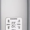 British General Nexus Metal 1-Gang Dual Voltage Shaver Socket 115/240V Brushed Steel With White Inserts 1 British General Nexus Metal 1-Gang Dual Voltage Shaver Socket 115/240V Brushed Steel With White Inserts -British General Shop 483XF P