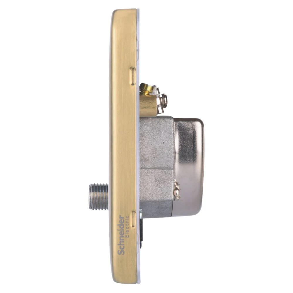 Schneider Electric Lisse Deco 1-Gang Triplex Multimedia Socket Satin Brass With Black Inserts 5 Schneider Electric Lisse Deco 1-Gang Triplex Multimedia Socket Satin Brass With Black Inserts - Image 3