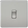 Knightsbridge SF2000BC 10AX 1-Gang 2-Way Light Switch Brushed Chrome -British General Shop 486TY P