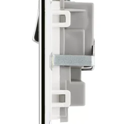 LAP 13A 2-Gang DP Switched Socket Polished Chrome With White Inserts 8 LAP 13A 2-Gang DP Switched Socket Polished Chrome With White Inserts -British General Shop 488KJ A2