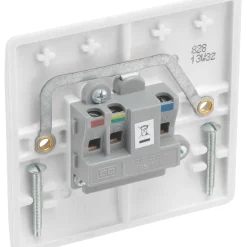 British General 800 Series 2A 1-Gang Unswitched Round Pin Socket White With White Inserts -British General Shop 488XF A2
