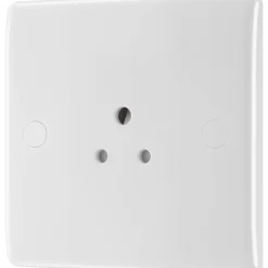 British General 800 Series 2A 1-Gang Unswitched Round Pin Socket White With White Inserts
