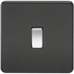 Knightsbridge SF2000MB 10AX 1-Gang 2-Way Light Switch Matt Black
