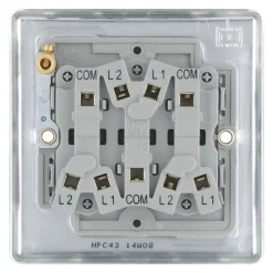 British General Nexus Metal 10AX 3-Gang 2-Way Light Switch Polished Chrome -British General Shop 495FT A4